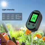 Yieryi Soil PH Meter Smart Soil Tester with Voice and Light Alarm Moisture Meter Temp Sunlight Intensity Analysis Soil Acidity