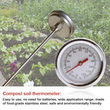 Yieryi Specialized Stainless Steel Compost Soil Thermometer No Batteries Required To Detect Garden Lawn Temperature
