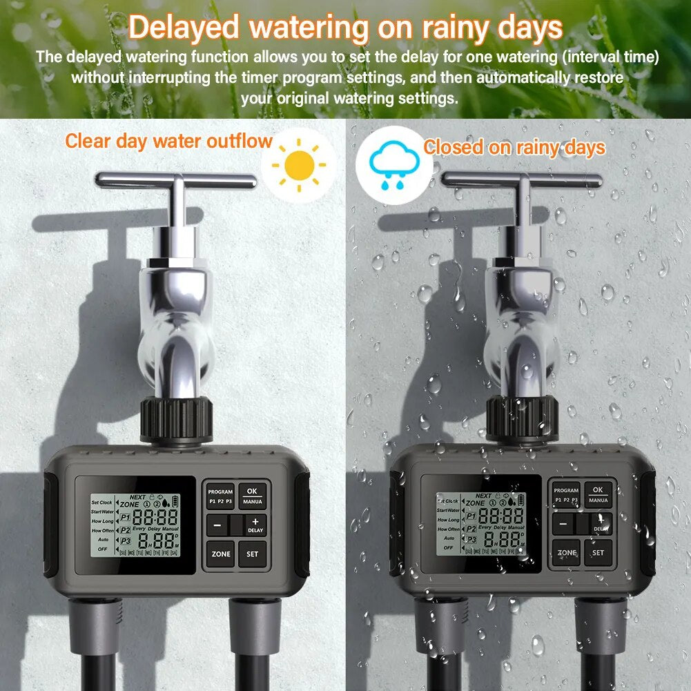 Yieryi Sprinkler Timer Smart Dual Water Timer Garden Farm Irrigation ...