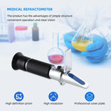 Yieryi Urine Serum Protein Refractometer ATC Clinical Medical Physiological Fluid Concentration Meter Refractive Plastic Box