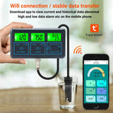 Yieryi WiFi Tuya Smart Monitor Fish Tank Aquarium SPA Pool Online Water Quality Meter PH ORP EC PPM CF Humidity TEMP Tester ATC