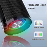 Zealsound Portable Bluetooth Speaker with 3D Loud Stereo Sound, Outdoor Speakers with RGB Lights Dual Pairing for Home Party