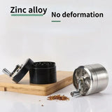 Zinc Alloy 40mm Four Layer Hand Crank Multifunctional Four Layer Spice Grinder Labor Saving Compact Kitchen Tools