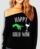 Halloween Printed Off-the-shoulder Off-neck European And American T-shirt