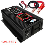 6000W Car LCD Display DC 12V To 110/220V Power Converter With Dual USB Ports And AC Outlets Inverter