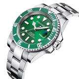 PINTIME Men's Watches Automatic Mechanical Wristwatches Waterproof 30m Luxury Stainless Steel Material Calendar Luminous Relogio