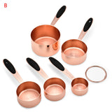 5Pcs Stainless Steel Measuring Cups Measuring Spoons Set Rose Gold Coffee Tea Kitchen Baking Cooking Tools Kitchen Accessories