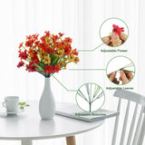 Artificial Outdoor Plants And 12 Bundles, UV Resistant Fake Flowers For Home Garden Decoration