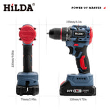 21V Brushless Electric Lithium Battery Rechargeable Wireless Screwdriver Home Cordless Drill Power Tool
