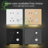 AC110V-240V human body sensing embedded or lamp 86 type five hole socket with light, hallway, bedside small night light