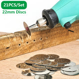 21PCS/Set Stainless Steel Round Cut Off 22mm Cutting Disc Grinder Wood Saw Cutter Wheel Blade Abrasive for Dremel Rotary Tool