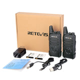 RT22S Walkie Talkie - Paired Upgrade Version with Battery & Channel Display, Mini and Compact
