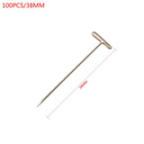 100PCS 27/32/38/45/51/53MM Stainless Steel T-Pins For Wigs Making/Display On Foam Head T-Pins Sewing Hair Needles Styling Tool