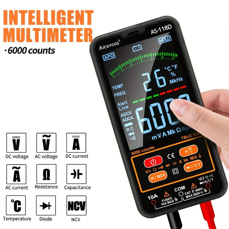 Automatic Multimeter Digital Rms Intelligent Digital Multimeter Black 6000 True RMS Automatic Precision ...