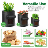 Flap,4Pcs Plant Grow Bags Nonwoven With Sturdy Handle,Garden Pots Vegetable Potato Bag