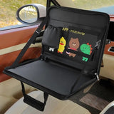 Multifunctional Steering Wheel Cute Cartoon Seat Back Hanging Car Folding Table Storage Bag Accessories