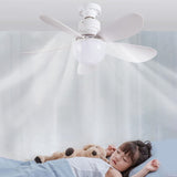 30W LED Light Ceig Fan with Remote Control E26/E27 Base 3 Speeds Adjustable Wind Speed for Home Living Room Bedroom Decor