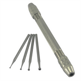 4 Pcs Round Cup Burr, 3/32Inch Shank Rounder Bits with Hand Drill Wire Twisting Tools(1mm/1.4mm/1.8mm/2.3mm)