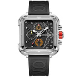 Fashion men watch brand ONOLA unique square design luxury quartz sports tape watches men waterproof