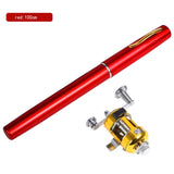 Outdoor Portable Pocket Telescc Mini Pole Pen Shape Folded Rod With Reel Wheel Fishing Accessories