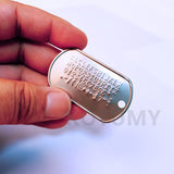 Manual GI Military Stainless Steel Metal Dog Tags Emer Code Eming hine Number Plate 52 Letters Characters