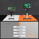 Andonstar AD407 Industrial Video 7 Inch 270X HDMI Digital Microscope For Professional PCB/SMD Soldering Tools