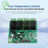 AC/DC7-32V/Type-C 5V 1/4-Channel Wifi Relay Switch Module Supports 433Mhz Remote Control Connected To eWek APP