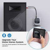 Bluetooth 5.3 Transmitter Receiver Portable Wireless Audio Adapter AUX TF MP3 Player Stereo Touch Screen Digital Clock Speaker