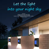 4Pcs Garden Decoration Powerful Outdoor Waterproof Wall Lamp Solar Powered Sunlight Street Light