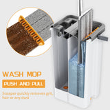 1pc Spray Mop For Floor Cleaning, Wet And Dry Use, Floor Cleaning System, Stainless-Steel Handle Mop, 4 Washable & Reusable Microfiber Mop Heads For Home Wall Window Cleaning
