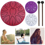 6 Inch 11 Notes Steel Tongue Handpan with Bag Drum Mallets Percussion Instruments for Yoga Meditation