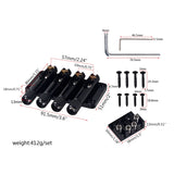 Electric Guitar Bridge Tremolo System Set with Guitar Locking Nut Black 4 Strings Headless Guitar Bridge Tremolo Device NEW