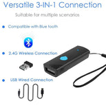 Holyhah M3 Mini Portable 1D 2D Bluetooth Barcode Scanner 2.4G Wireless QR Code Screen Image Reader for PDF417 Data Matrix