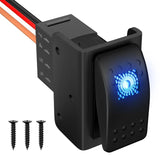 12V with Mounting Bracket 3 Pin SPST ON/Off 30A 12 Volt Blue Led Rocker Switch Panel Mount for Marine Boat Car