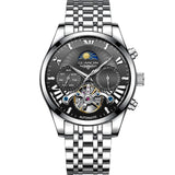GUANQIN Tourbillon Mechanical Moon Phase Men's watches Week Calendar Type Luxury Man watch Stainless steel Waterproof Watch