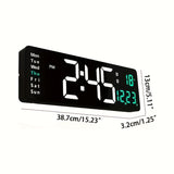 1pc Wall-Mounted Digital LED Mirror Clock With Plug-in Alarm - Perfect For Any Room!