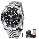 PAGANI DESIGN New Men's Automatic Mechanical Watches Waterproof 100M Luxury Sapphire Stainless Steel GMT Watch Men Reloj Hombre