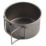 Titanium With Folding Handle Bowl Dinner Food Container Outdoor Pan Cookware Set Camping Supplies Picnic