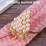 Rings Set of 6, with Glittering Imitation Diamond and Inlay Alloy Napkin Ring Holder