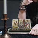 Moon Shaped Stand Tarot Card Wooden Base Bracket Rectangular Display Stand,B
