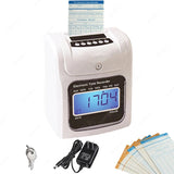 Electronic Clock Recorder LCD Recording Digital Attendance hine Card Time for Office Factory Employee Check in