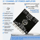 TPA3251D2 2.1 Channel Bluetooth 5.0 Amplifier Board with High Power Output