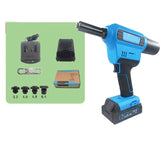 250 Electric Rivet Gun Power Riveting Tool Automatic Blind Riveter Nut Gun 1/4" Capacity Steel Aluminum Rivet Charger Battery