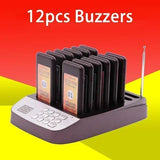 220V Restaurant Buzzer Pager Wireless Paging Guest Calg System for Cafe Dessert Shop Church Truck Court,Vibrate+Ring+Flash