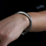 S925 Sterling Silver Six Character True Word Echo Pattern Xiangyun Handwoven Men's Bracelet
