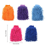1PC Double-sided Microfiber Washable Washing Care Gloves Cleaning Cloth Towel Mitt Car Accessories