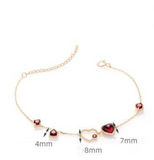 Ladies New Red Pomegranate Heart Bracelet