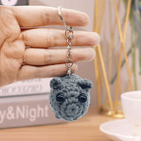 Crocheted Doll Keychain - Sad Hamster Meme, For Car Keys, Backpack & Handbag Ornament