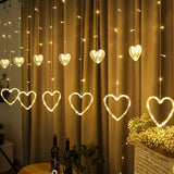 Heart shaped LED waterproof curtains with two food options - perfect for Valentine's Day