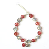 Natural Grey Moonstone Bracelet Strawberry Crystal